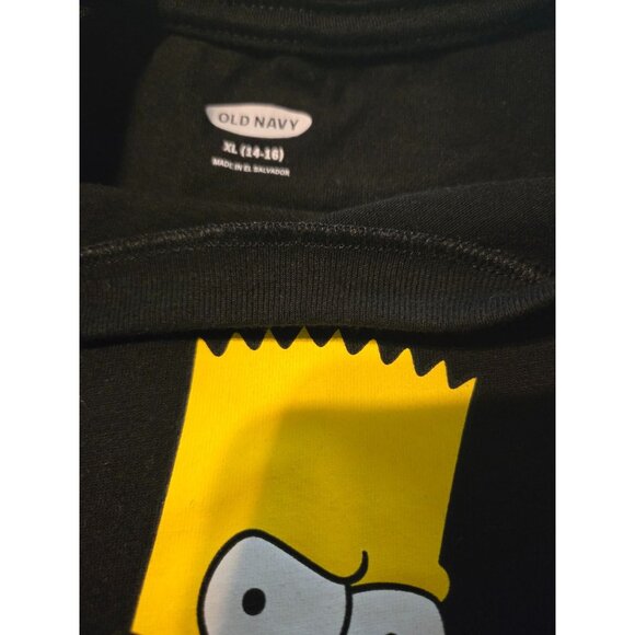 Bart Simpson Tee Youth Old Navy Black size 14-16 - Picture 3 of 3
